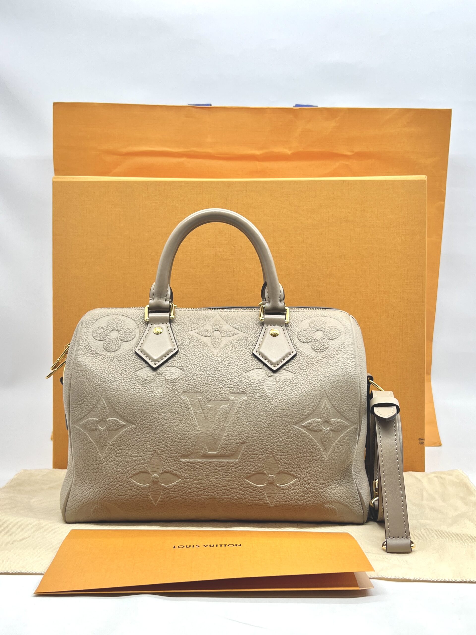 Louis  Vuitton Speedy Bandou 25 Monogram Empreinte Tourterelle GHW