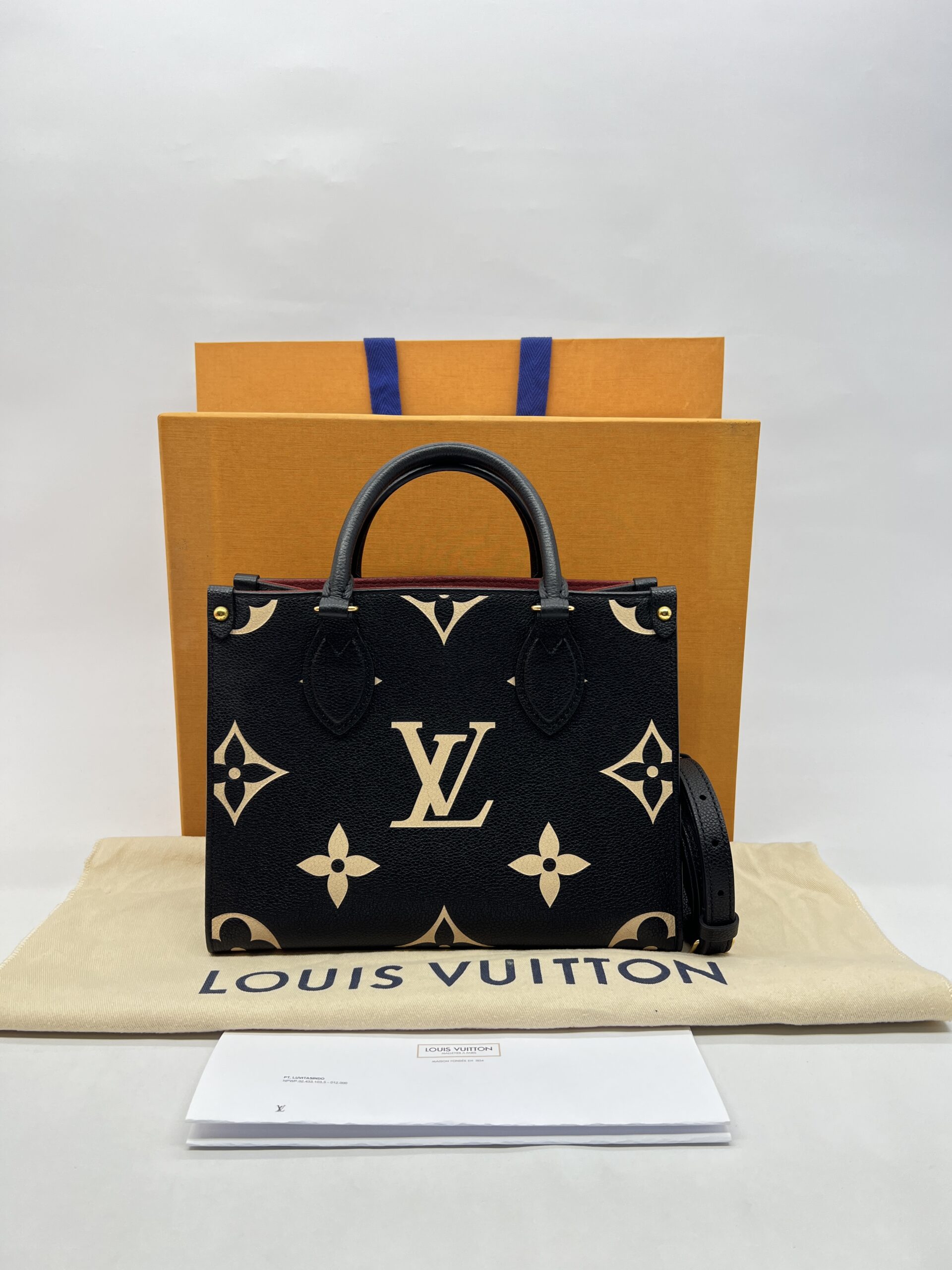 Louis Vuitton On The Go PM Monogram Empreinte Black Beige GHW