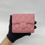 Chanel Classic Trifold Wallet Caviar Pink GHW