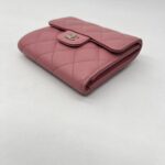 Chanel Classic Trifold Wallet Caviar Pink GHW