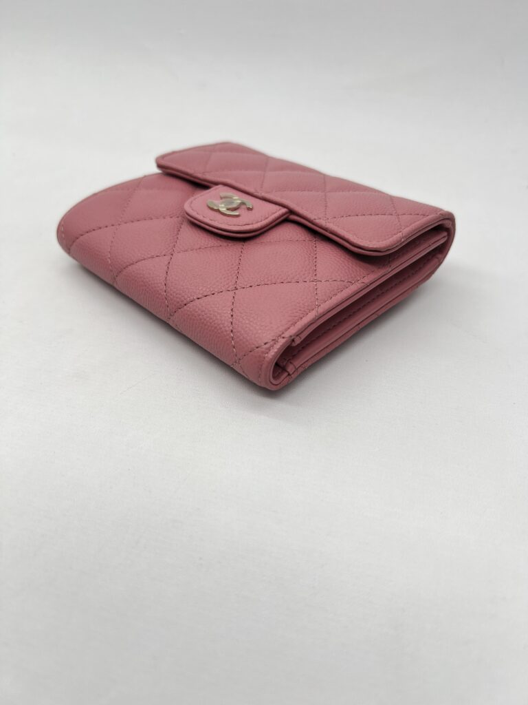 Chanel Classic Trifold Wallet Caviar Pink GHW