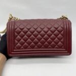 Chanel Boy 25 Lambskin Maroon GHW