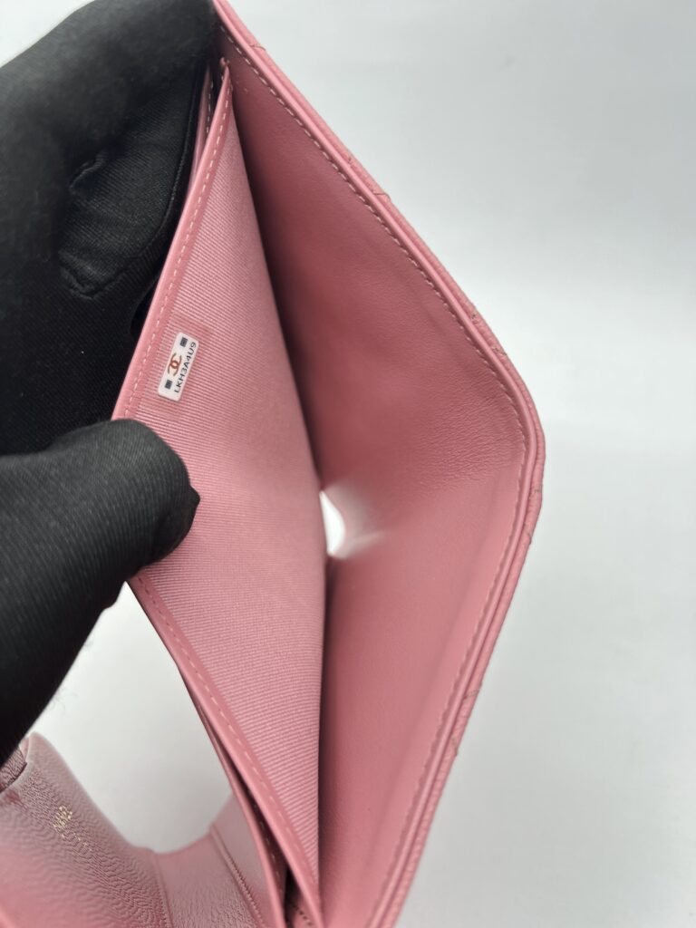 Chanel Classic Trifold Wallet Caviar Pink GHW