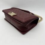 Chanel Boy 25 Lambskin Maroon GHW