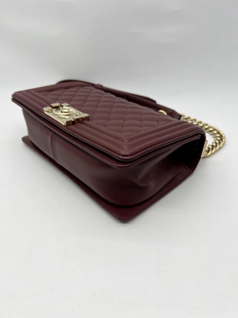 Chanel Boy 25 Lambskin Maroon GHW