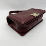 Chanel Boy 25 Lambskin Maroon GHW