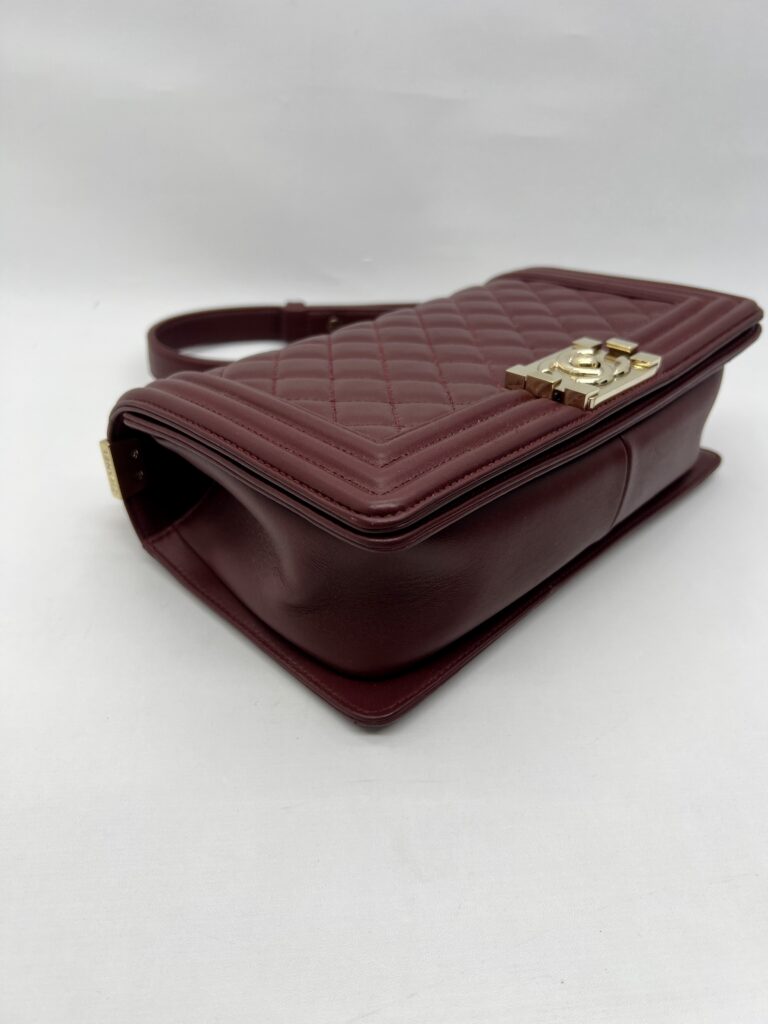 Chanel Boy 25 Lambskin Maroon GHW