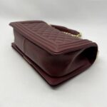 Chanel Boy 25 Lambskin Maroon GHW