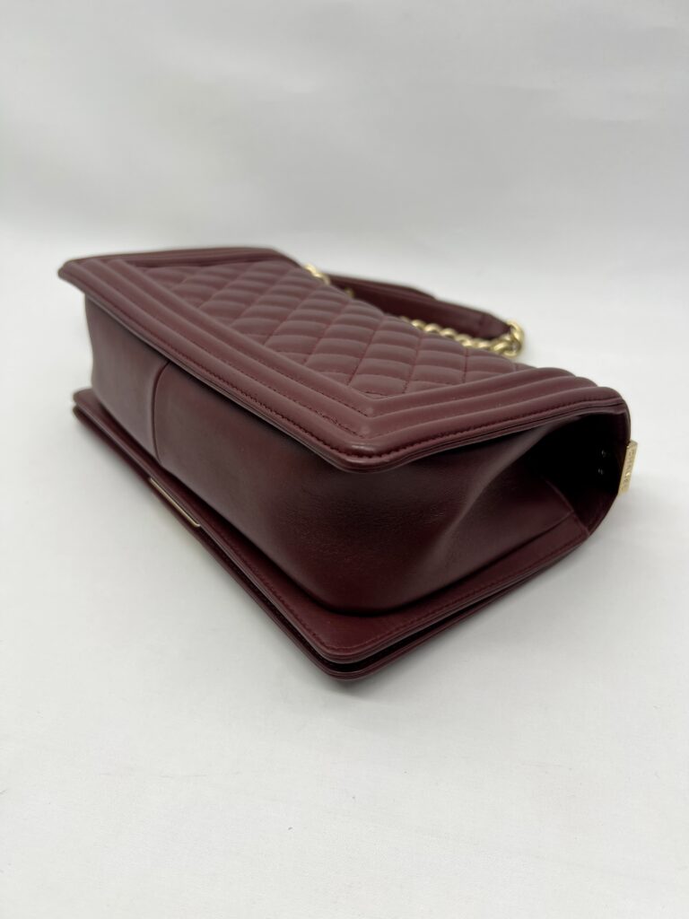 Chanel Boy 25 Lambskin Maroon GHW