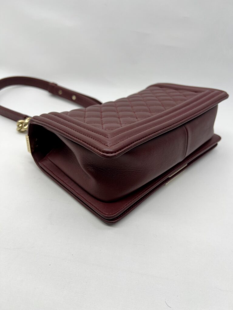 Chanel Boy 25 Lambskin Maroon GHW
