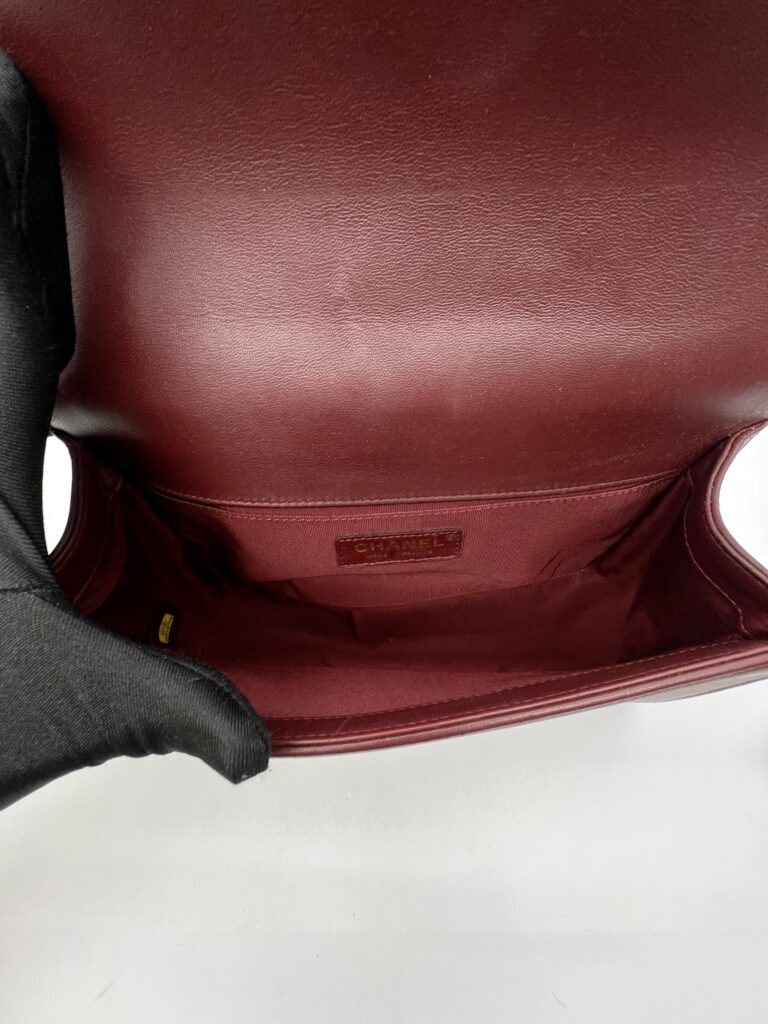 Chanel Boy 25 Lambskin Maroon GHW