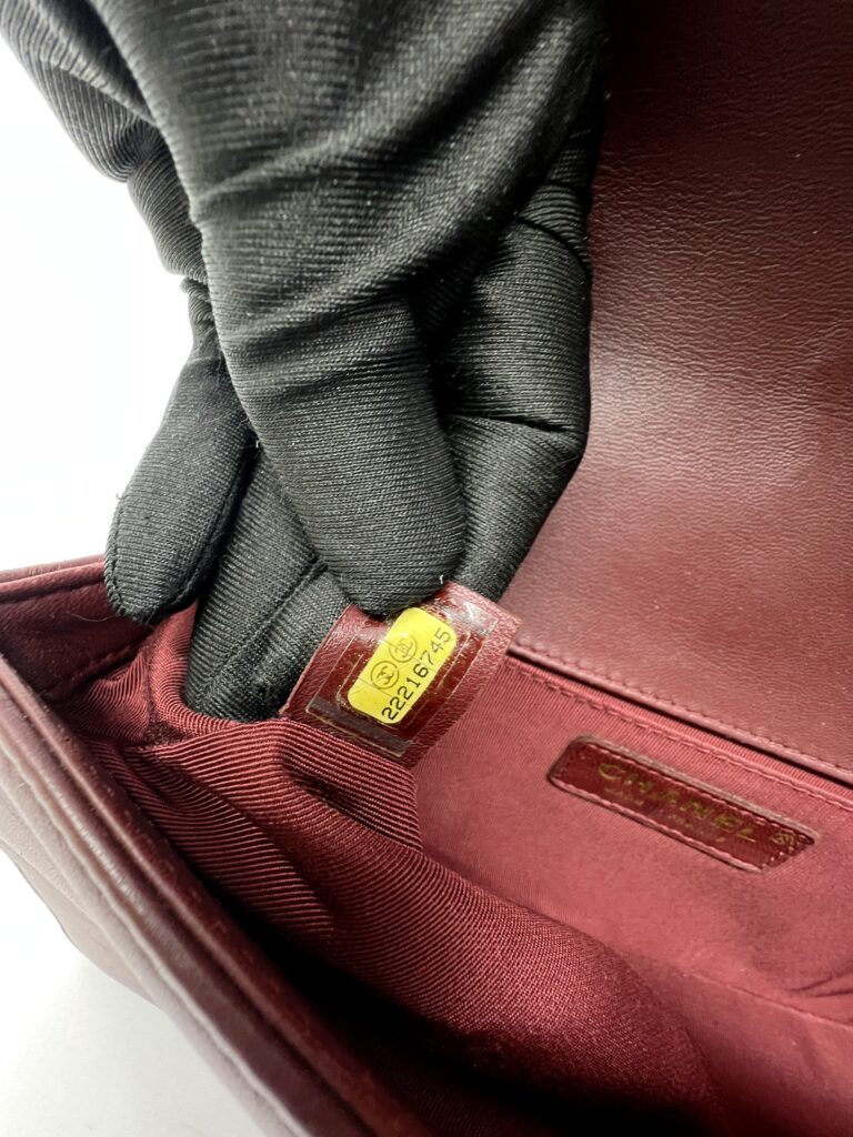 Chanel Boy 25 Lambskin Maroon GHW