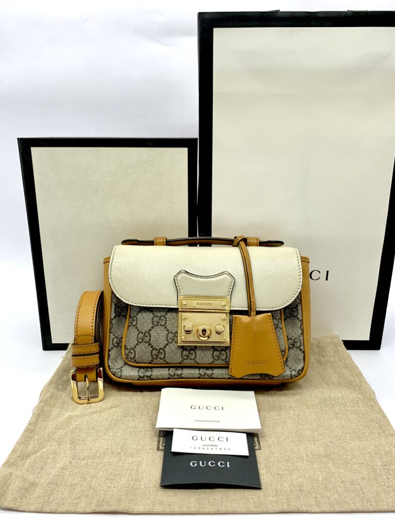 Gucci Padlock Slingbag GG Supreme Ivory Saffran GHW