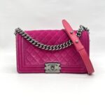 Chanel Boy 25 Pink Velvet SHW