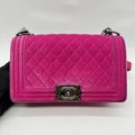 Chanel Boy 25 Pink Velvet SHW