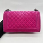 Chanel Boy 25 Pink Velvet SHW