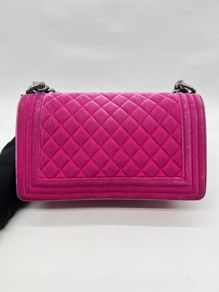 Chanel Boy 25 Pink Velvet SHW