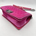 Chanel Boy 25 Pink Velvet SHW