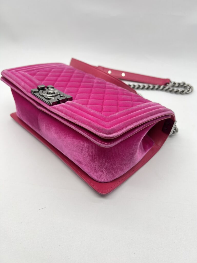Chanel Boy 25 Pink Velvet SHW