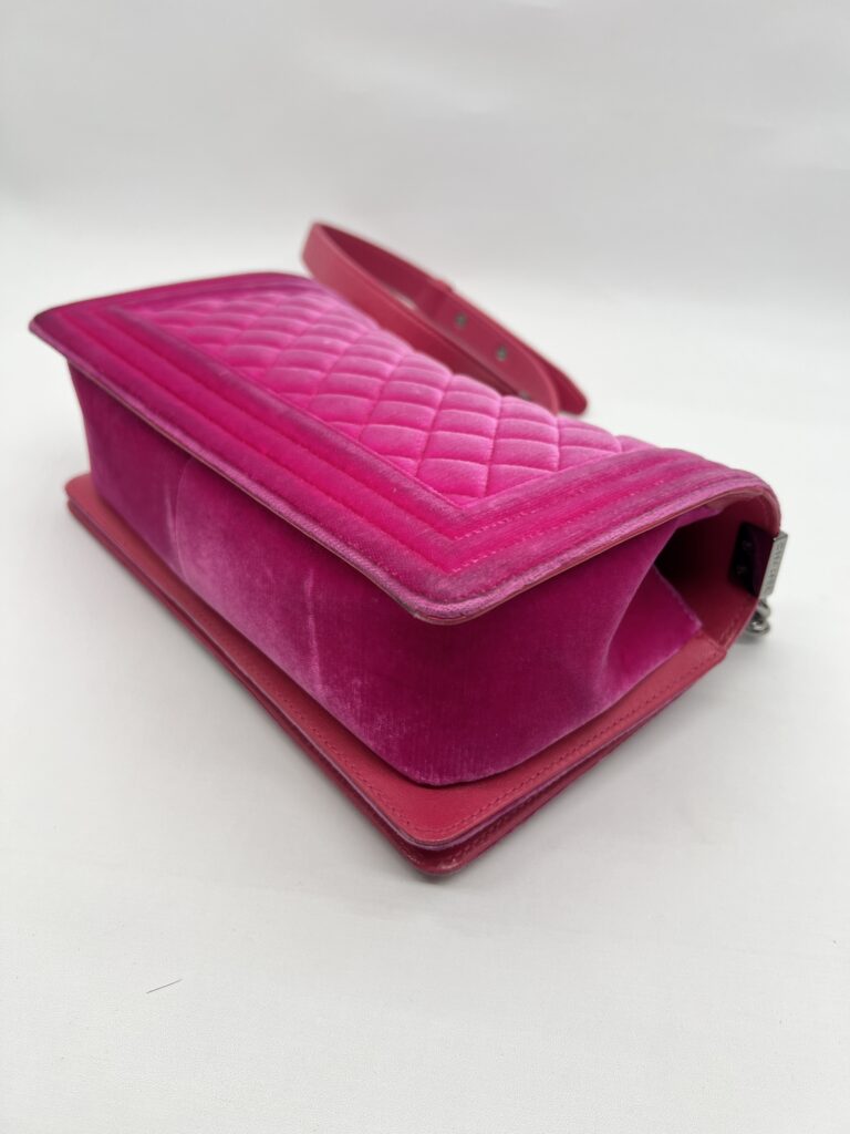 Chanel Boy 25 Pink Velvet SHW