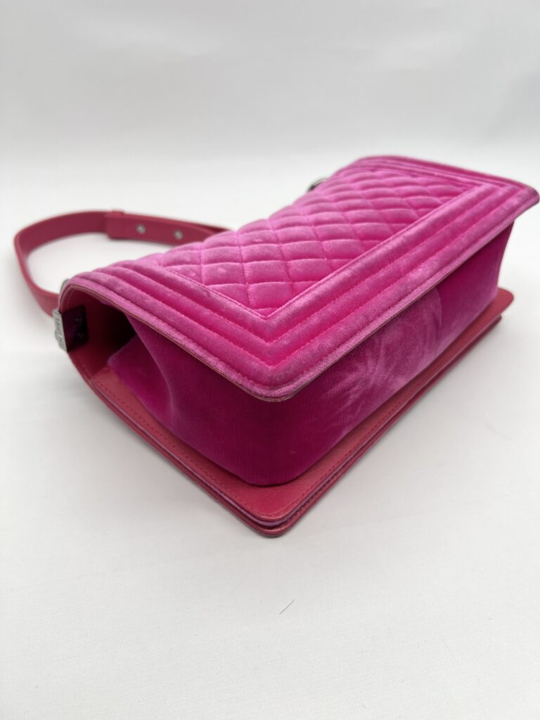 Chanel Boy 25 Pink Velvet SHW