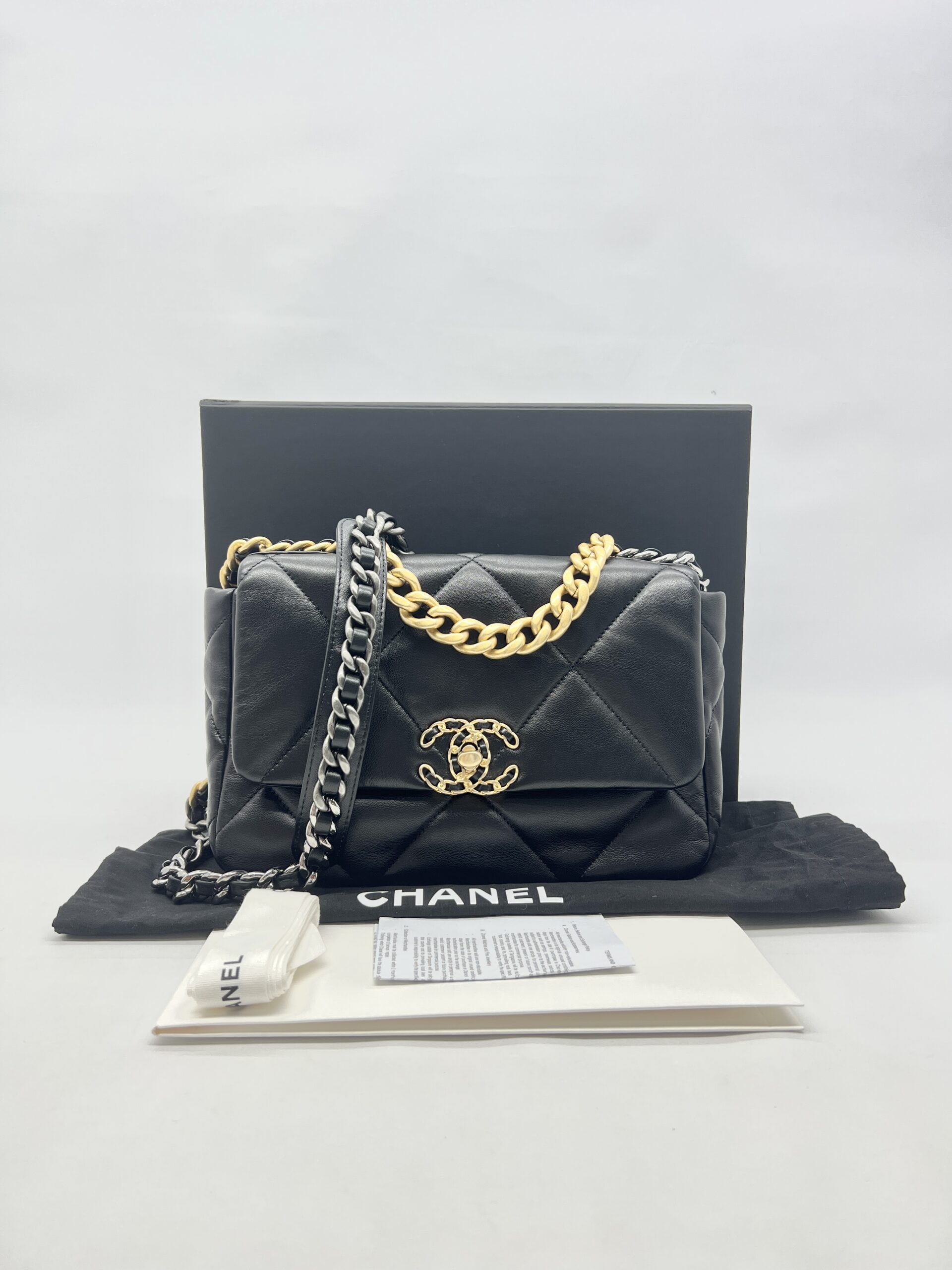 Chanel C19 Small Lambskin Black GHW