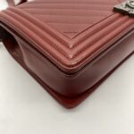 Chanel Boy 28 Caviar Red Chevron RHW