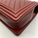 Chanel Boy 28 Caviar Red Chevron RHW