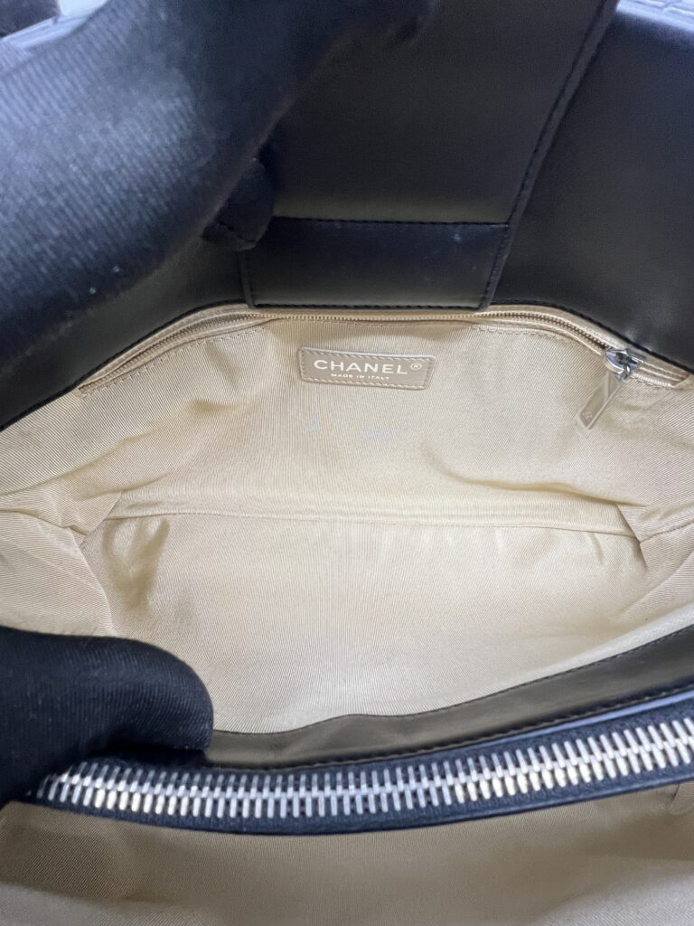 Chanel Coco Boy Shopping Tote Patent Black SHW