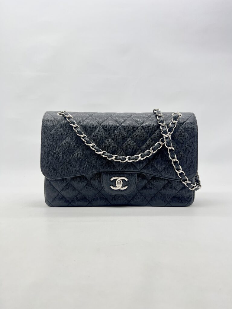 Chanel Jumbo Classic D Flap Caviar Black SHW