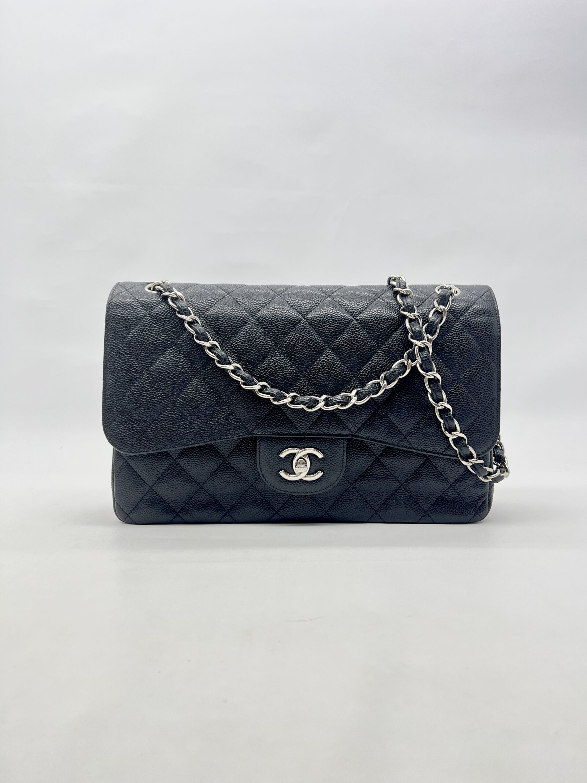Chanel Jumbo Classic D Flap Caviar Black SHW