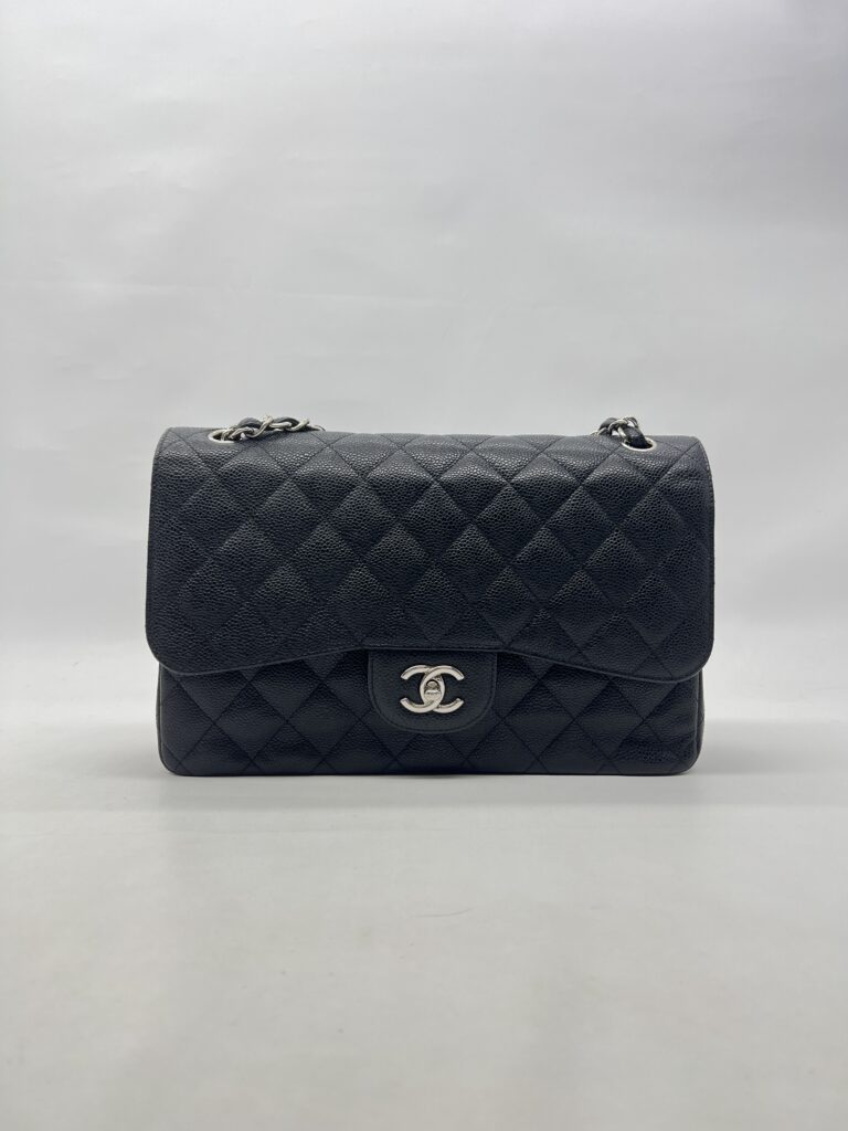 Chanel Jumbo Classic D Flap Caviar Black SHW
