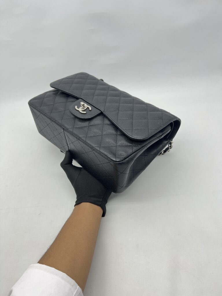 Chanel Jumbo Classic D Flap Caviar Black SHW
