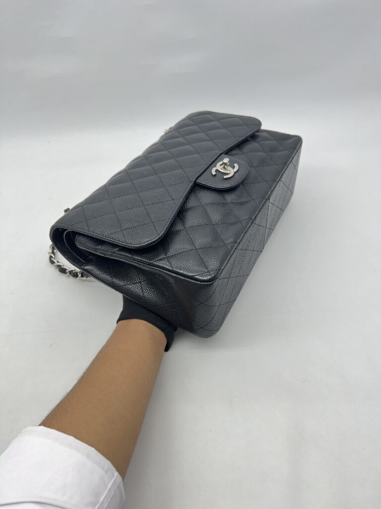 Chanel Jumbo Classic D Flap Caviar Black SHW