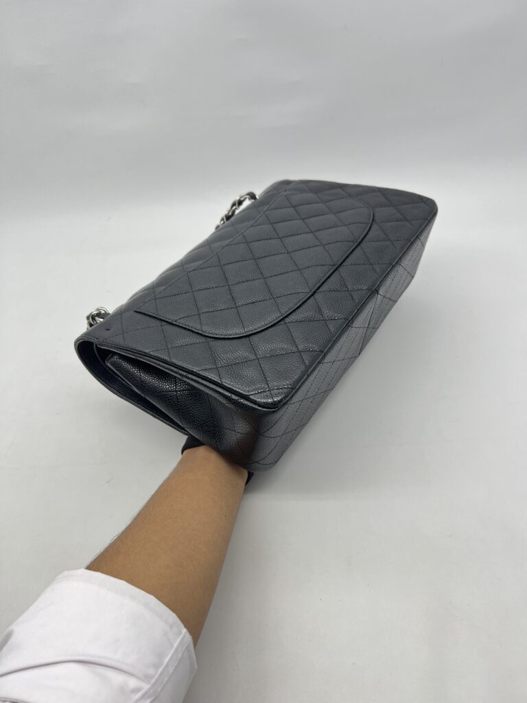 Chanel Jumbo Classic D Flap Caviar Black SHW