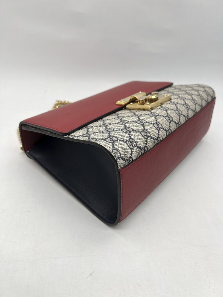 Gucci Medium Padlock Monogram GG Supreme Red Navy GHW