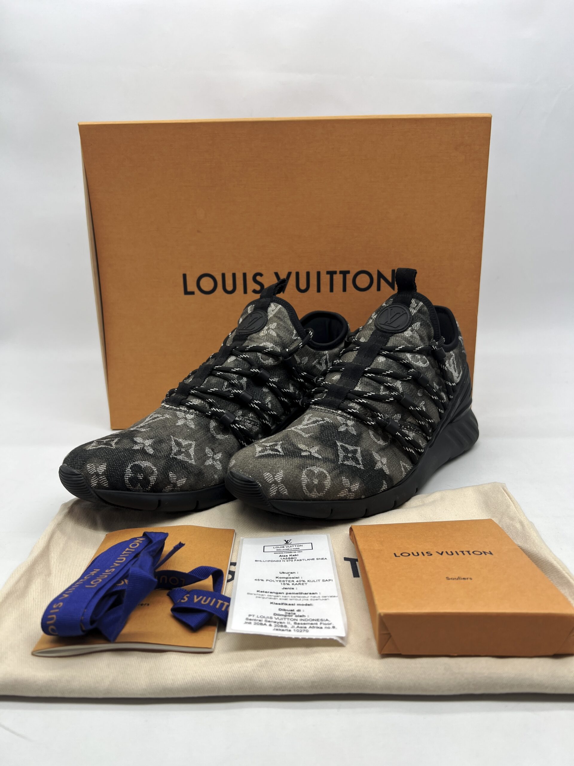 Louis Vuitton Fastlane Sneakers Denim Monogram Wash