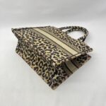 Dior Medium Book Tote Canvas Leopard Beige