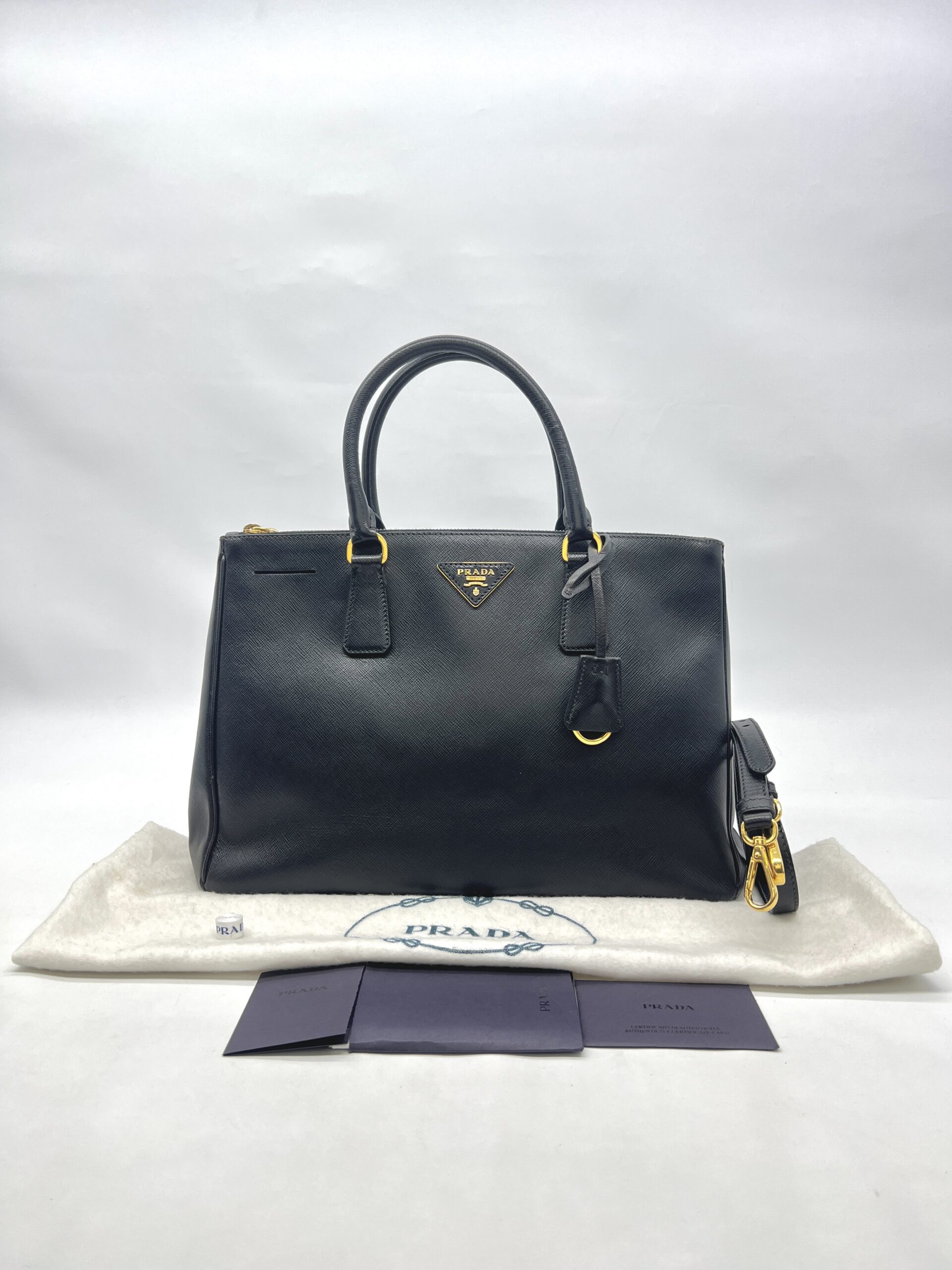 Prada Galleria Saffiano Lux Black GHW