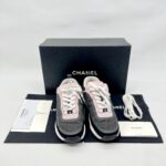 Chanel CC Trainer Sneaker Black Pink Tweed