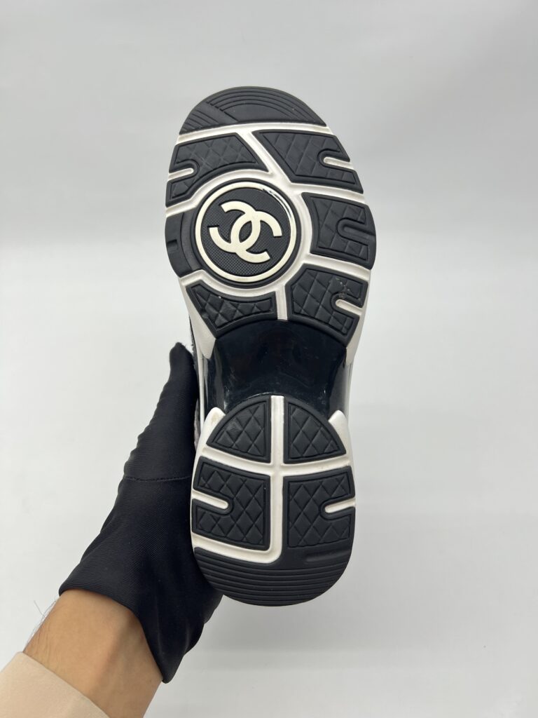 Chanel CC Trainer Sneaker Black Pink Tweed