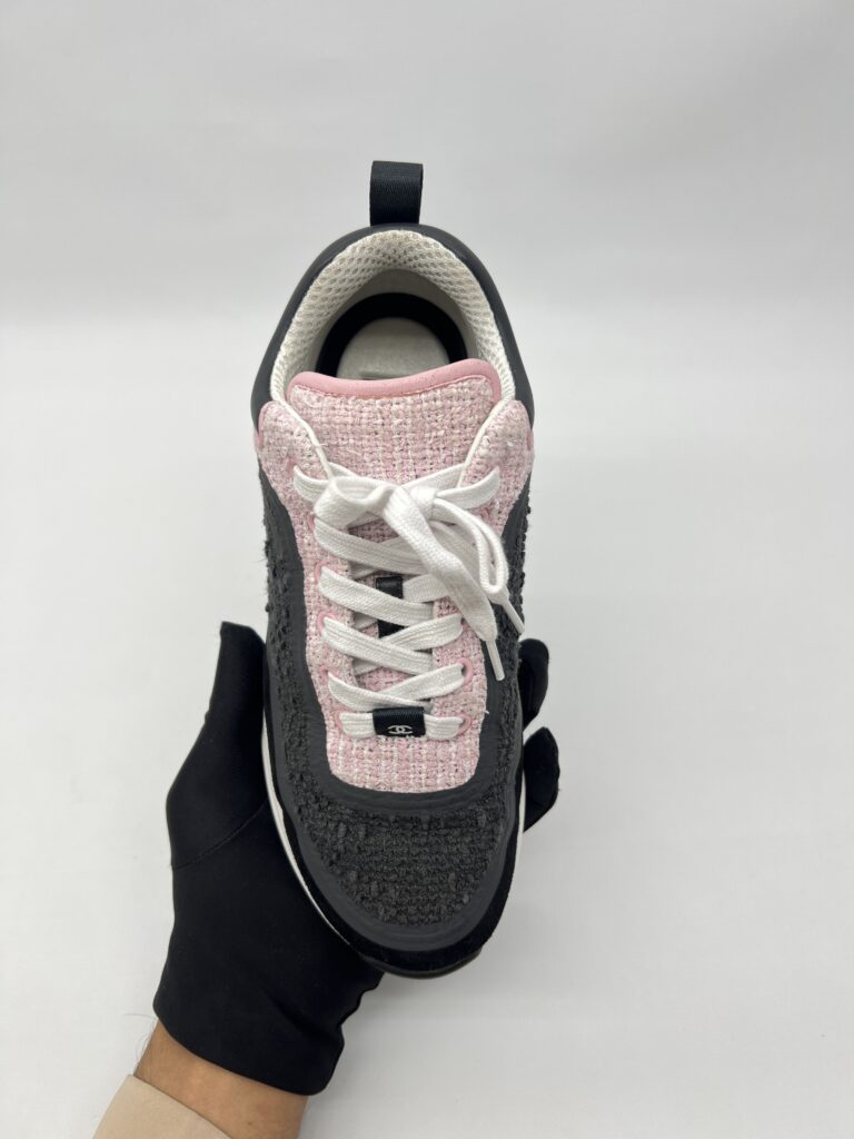 Chanel CC Trainer Sneaker Black Pink Tweed