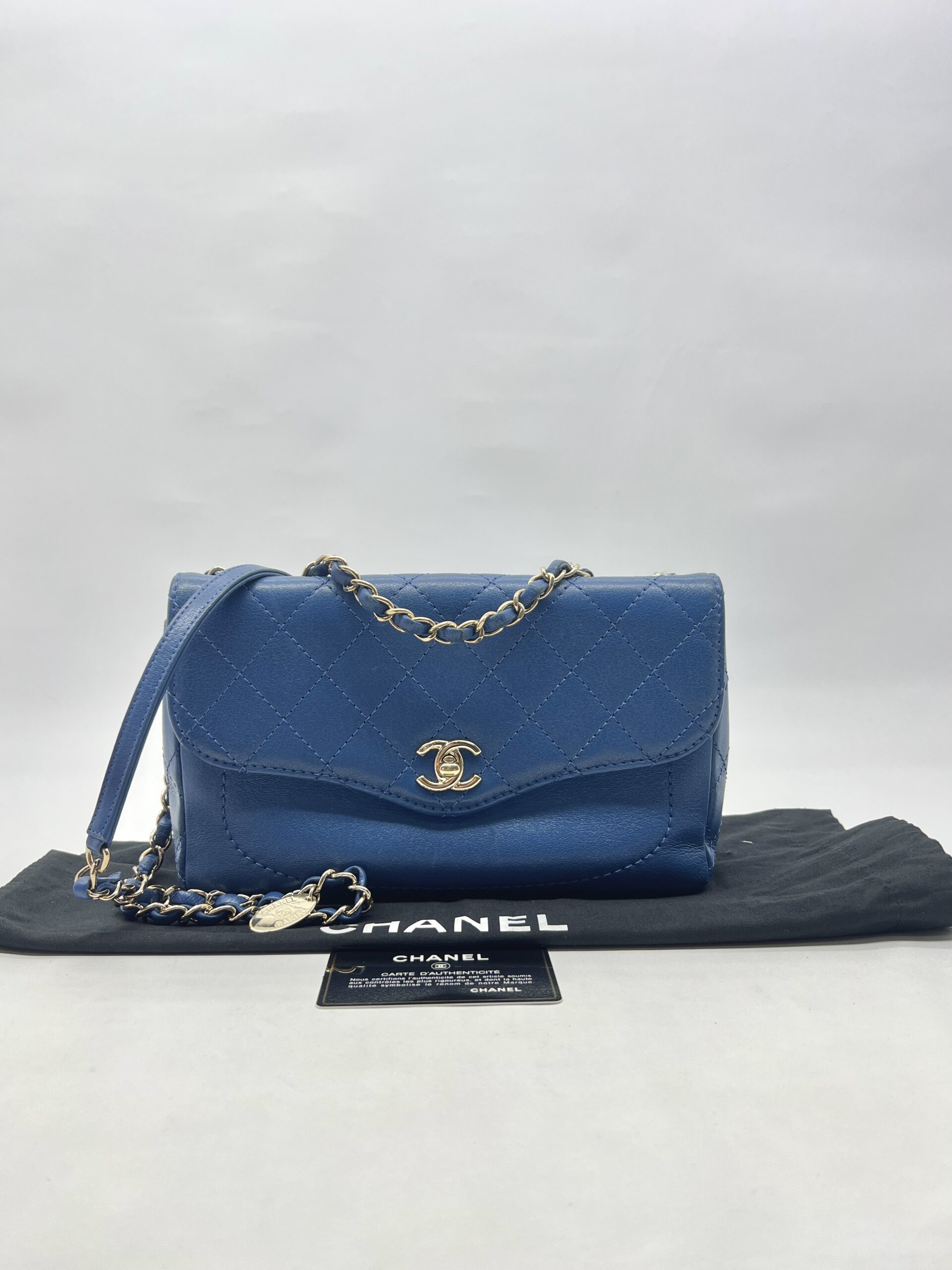Chanel CC Flap Chain Shoulder Blue GHW