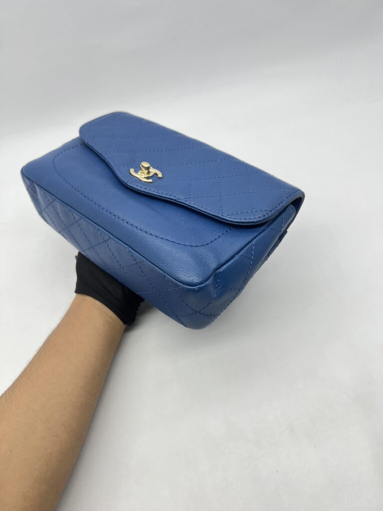 Chanel CC Flap Chain Shoulder Blue GHW