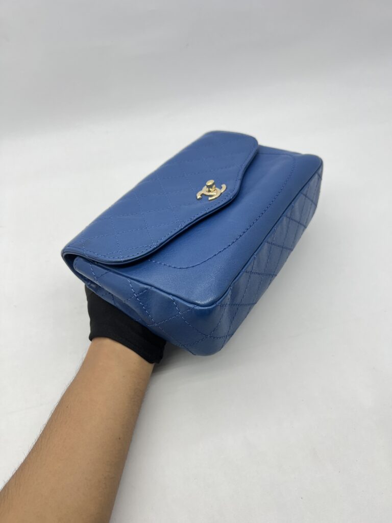 Chanel CC Flap Chain Shoulder Blue GHW