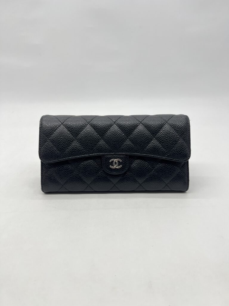Chanel Classic Flap Wallet Caviar Black SHW