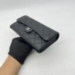 Chanel Classic Flap Wallet Caviar Black SHW