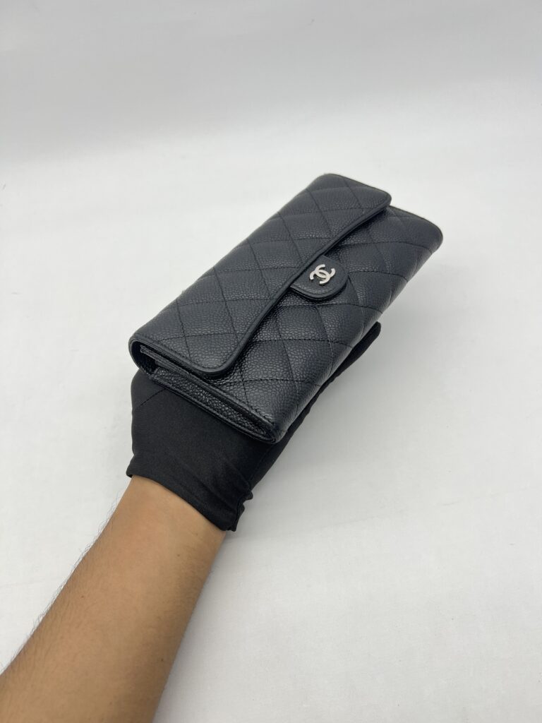 Chanel Classic Flap Wallet Caviar Black SHW