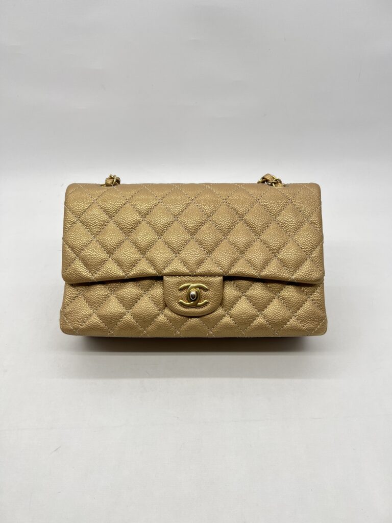 Chanel Classic Medium D Flap Caviar Gold GHW