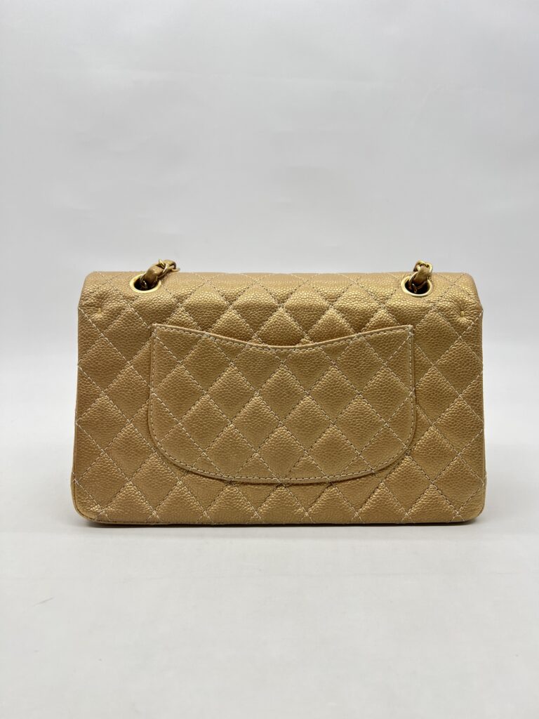 Chanel Classic Medium D Flap Caviar Gold GHW